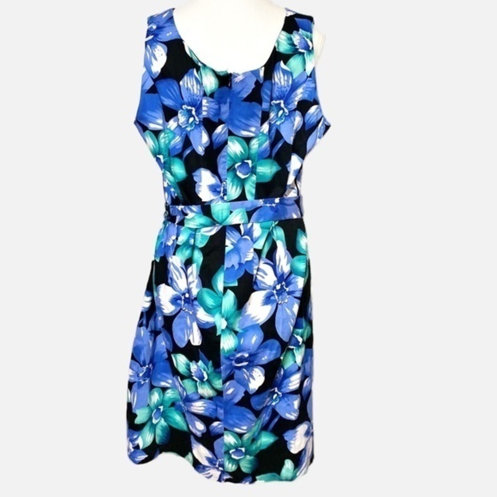 KIM ROGERS Floral shift Dress Black blue green XL - Picture 2 of 8